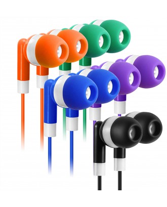 Bulk Earbuds Headphones Wholesale Earphones - Keewonda 100 Pack Disposable Ear Buds Bulk Multi Colored Headphones for School Classroom Students